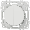 Image de Interrupteur va-et-vient ou poussoir double Blanc craie Schneider Odace S920214