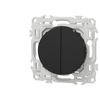 Image de Interrupteur va-et-vient ou poussoir double Noir onyx Schneider Odace S940214