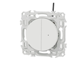 Image de Interrupteur va-et-vient ou poussoir double lumineux Blanc craie Schneider Odace S920273