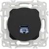 Image de Prise RJ45 Cat6 STP - Schneider - Odace - Blindée - Noir - Compatible Gigabit et PoE+
