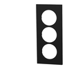 Image de Plaque de finition triple verticale ent. 57 mm Noir onyx Schneider Odace S940716
