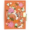 Image de Journal Intime Avec Cadenas - Chats Et Fleurs - Carnet Privé 240 Pages