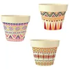 Image de Pots de fleurs - STC - Motif - Lot de 3 - Bambou - Ø 15 cm