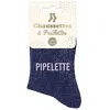 Image de Chaussettes Bleues à Paillettes Argentées Pipelette