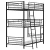 Image de Lits superposés en métal - noir - sommiers inclus - 3x90x190 cm - trio KTTTT60004090H01
