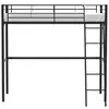 Image de Lit mezzanine 90 x 190 cm en métal - noir - sommier inclus - eliot