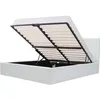 Image de MARTIN Lit adulte 140 x 190 cm + coffre de rangement - Simili blanc - Sommier inclus