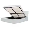 Image de Martin lit adulte 140 x 190 cm + coffre de rangement - simili blanc - sommier inclus KTMARTIN140BLC