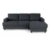 Image de Canapé D'angle Droit 4 Places - Tissu Gris Anthracite - L 215 X P 140 Cm
