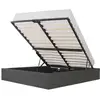 Image de Eclipse Lit Coffre Adulte - Tissu Gris Foncé - Sommier Inclus - L 140 X L 190 Cm