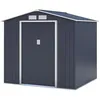Image de Abri De Jardin En Métal 4,07 M² - 213 X 191 X 195 Cm - Kit D'ancrage Inclus - Gris