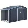 Image de Abri De Jardin En Métal Et Abri Bûches 6,53 M² - 342 X 191 X 202 Cm - Solis - Kit D'ancrage Inclus, 2 Portes Coulissante
