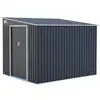 Image de Abri De Jardin En Métal 5,5 M² - 215 X 257 X 193 Cm - Toronto - Kit D'ancrage Inclus, 2 Portes Coulissantes - Gris