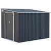 Image de Abri de jardin en métal 55 m² - 215 x 257 x 193 cm - TORONTO - Kit dancrage inclus 2 portes coulissantes - Gris
