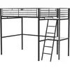 Image de Lit Mezzanine Avec Bureau En Métal Époxy - Noir - Sommier Inclus - 140x190 Cm - Oxford