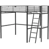 Image de Lit mezzanine avec bureau en métal époxy - Noir - Sommier inclus - 140x190 cm - OXFORD