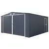 Image de Abri de jardin garage en métal 16 m² - 380 x 420 x 232 - comet - kit d'ancrage, 2 portes coulissantes , 1 porte latérale gr