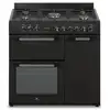 Image de Cuisiniere piano gaz 3 fours electriques continental edison cecp903fb - 5 feux - noir - largeur 90 cm