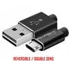 Image de Câble De Données Micro-usb Réversible Usb-a Noir Akashi
