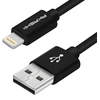 Image de Akashi Câble Lightning / Usb Iphone, Ipod, Ipad Nylon Tressé Noir Noir Akashi