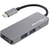 Image de Hub Usb-c 4 En 1 Gris Akashi Avec Hdmi 4k, 2 Ports Usb 3.0 Et Port Usb-c
