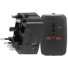 Image de Adaptateur De Voyage Prise Internationale Uk, Usa, Aus, Nz, Eu Avec Usb Et Usb C Noir Akashi