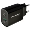 Image de Chargeur Mural Compact Usb-c 20 W Et Usb-a Qc 3.0 Noir Akashi