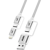 Image de Câble 4 En 1 Usb-c + Lightning Compatible Apple Carplay Android Auto Gris Akashi