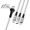 Image de Câble De Charge 5-en-1 Usb Et Usb-c Vers Usb-c Micro Usb Lightning Gris Akashi