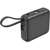 Image de Akashi Batterie de Secours avec câbles USB-C et Lightning intégrés - 10 000 mAh (Noir)