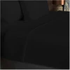Image de Drap Plat En Coton 57 Fils 260x300 Cm Uni Noir, Par Soleil D'ocre