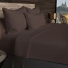 Image de Drap Plat En Coton 57 Fils 260x300 Cm Uni Brun, Par Soleil D'ocre