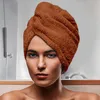 Image de Serviette de bain pour la tête en coton 24x62 cm LAGUNE terra par Soleil dOcre