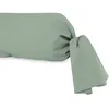 Image de Taie de traversin en coton 57 fils 45x185 cm UNI vert deau par Soleil docre