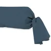 Image de Taie De Traversin En Coton 57 Fils 45x135 Cm Uni Bleu Canard, Par Soleil D'ocre