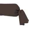 Image de Taie De Traversin En Coton 57 Fils 45x135 Cm Uni Brun, Par Soleil D'ocre