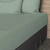 Image de Drap Housse En Coton 57 Fils 180x200 Cm Uni Vert D'eau, Par Soleil D'ocre