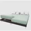 Image de Drap Housse Tpr En Coton 57 Fils 2x80x200 Cm Uni Vert Eau, Par Soleil D'ocre