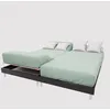 Image de Drap housse TPR en coton 57 fils 2x80x200 cm UNI vert eau par Soleil dOcre
