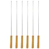 Image de Accessoire barbecue et plancha - LA CUISINE DE THOM - 6 BROCHETTES BAMBOU - Manche bambou - Inox