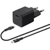 Image de Chargeur Secteur Wefix 20 W Noir + Câble Usb Type C 1 M