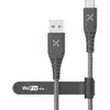 Image de Câble Téléphone Wefix Pro Usb-a Usb-c 2 Mètres Usb 3 10 Gbit/s Gris Tissu