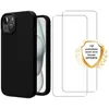 Image de Coque antichoc compatible iPhone 15 Noir + 2 protections écran - EVETANE