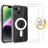 Image de EVETANE Coque Anti-choc Magsafe compatible iPhone 14 Transparente + 2 vitres