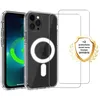 Image de EVETANE Coque Anti-choc Magsafe compatible iPhone 13 Pro Max Transparente + 2 vitres