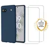 Image de EVETANE Coque compatible Pixel 6a antichoc Bleu + 2 vitres