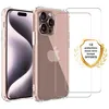 Image de Coque antichoc compatible iPhone 16 Pro Transparente + 2 protections écran - EVETANE
