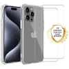Image de Coque antichoc compatible iPhone 16 Pro Max Transparente + 2 protections écran - EVETANE