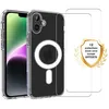 Image de Coque antichoc magsafe compatible iPhone 16 Transparente + 2 protections écran - EVETANE