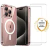 Image de Coque antichoc magsafe compatible iPhone 16 Pro Transparente + 2 protections écran - EVETANE